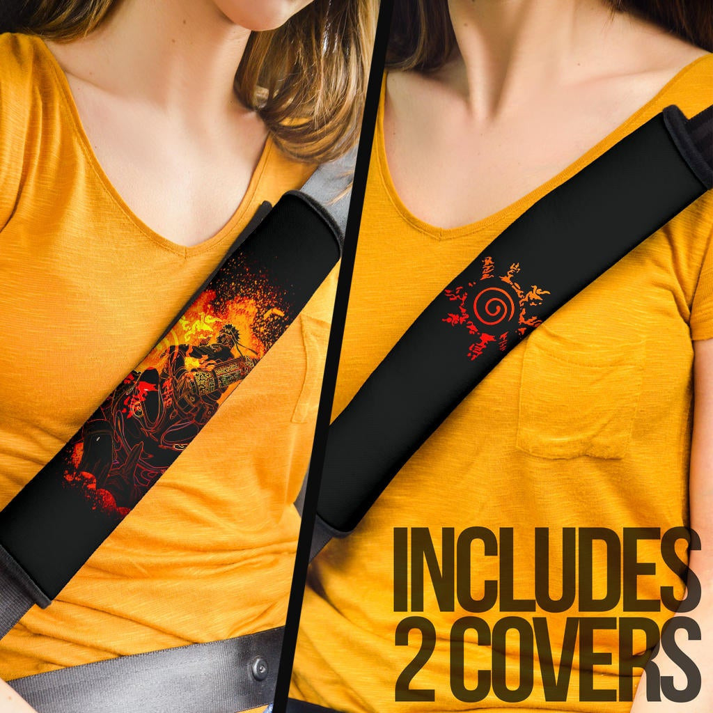 Naruto Anime Seat Belt Covers - Naruto Sitting On Gamabunta In Fire Eight Trigrams Seal Belt Covers