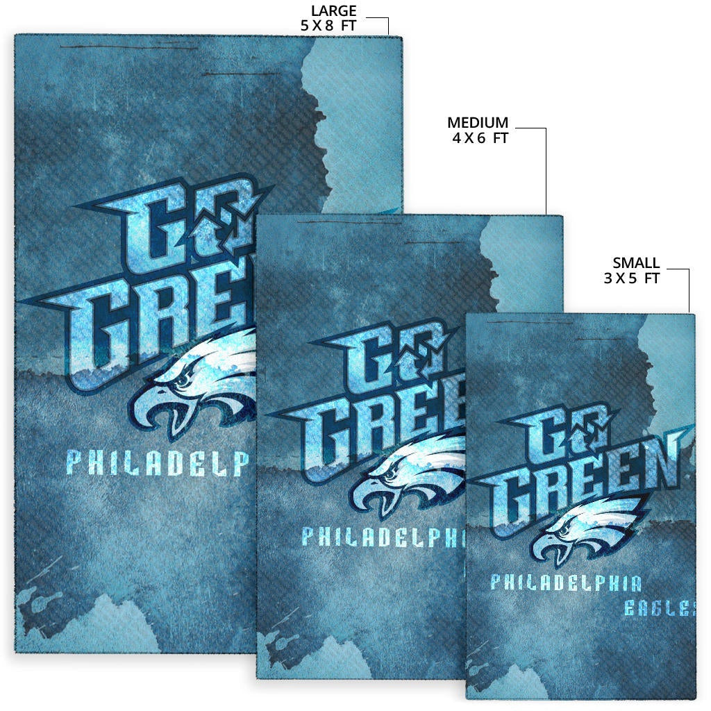 Philadelphia Eagles American Football Team Area Rug Eagle Head Go Green On Territory Map Rugs Home Decor