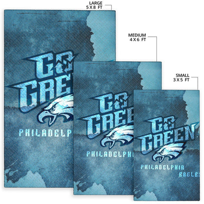 Philadelphia Eagles American Football Team Area Rug Eagle Head Go Green On Territory Map Rugs Home Decor