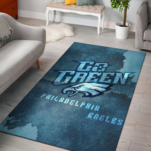 Philadelphia Eagles American Football Team Area Rug Eagle Head Go Green On Territory Map Rugs Home Decor
