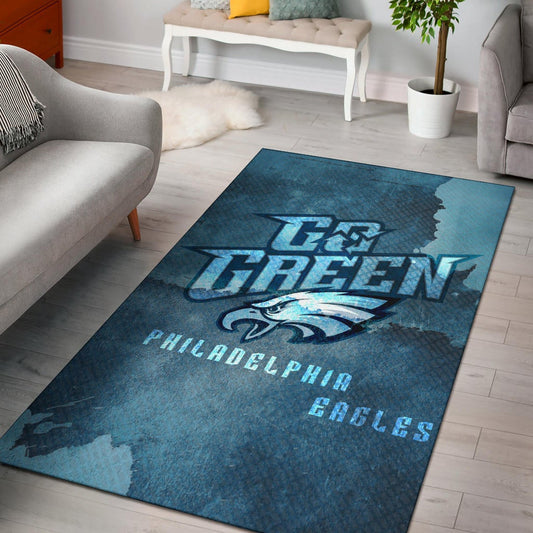 Philadelphia Eagles American Football Team Area Rug Eagle Head Go Green On Territory Map Rugs Home Decor