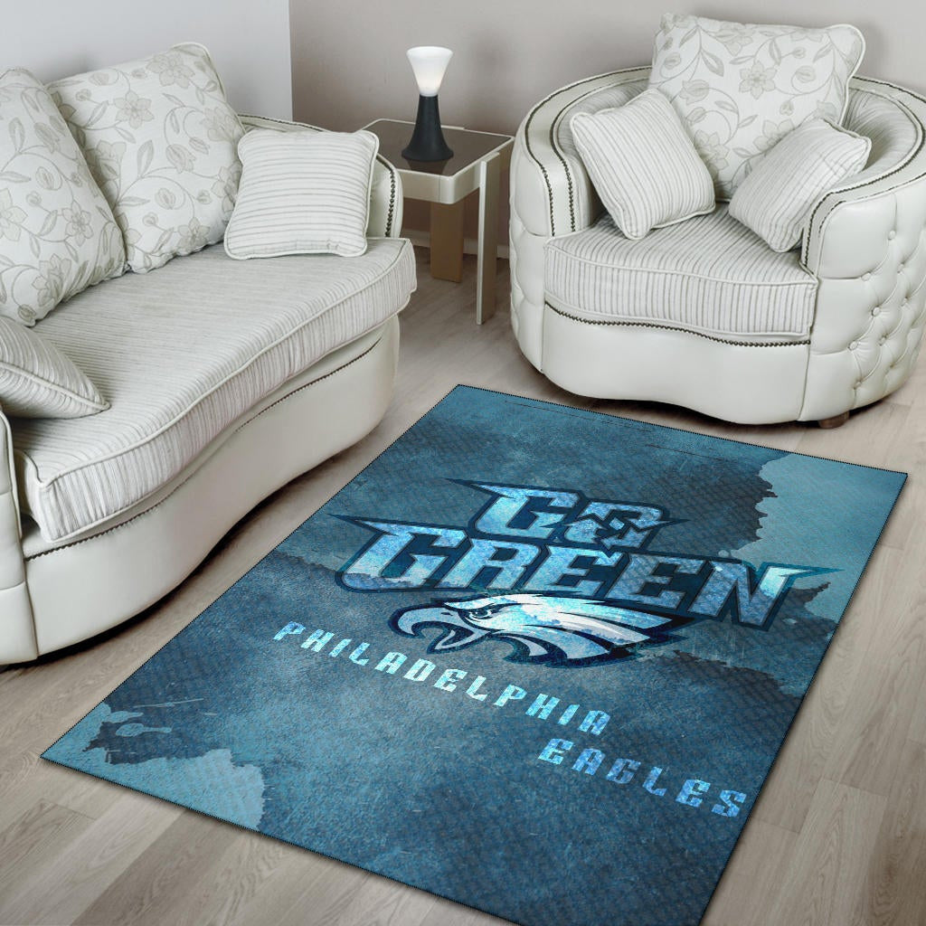 Philadelphia Eagles American Football Team Area Rug Eagle Head Go Green On Territory Map Rugs Home Decor