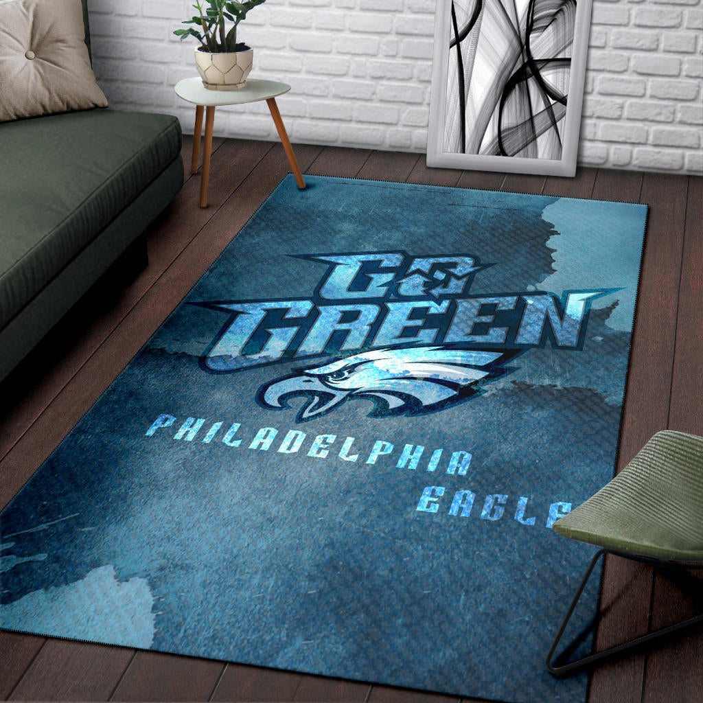 Philadelphia Eagles American Football Team Area Rug Eagle Head Go Green On Territory Map Rugs Home Decor