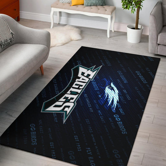 Philadelphia Eagles American Football Team Area Rug Go Birds Go Eagles Text Background Rugs Home Decor