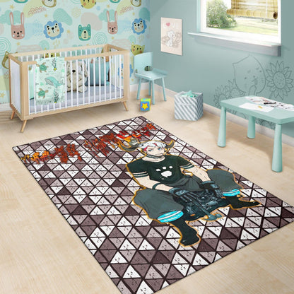 Fire Force Anime Area Rug Vulcan Joseph Machine Engineer Paw On Shirt Rugs Home Decor