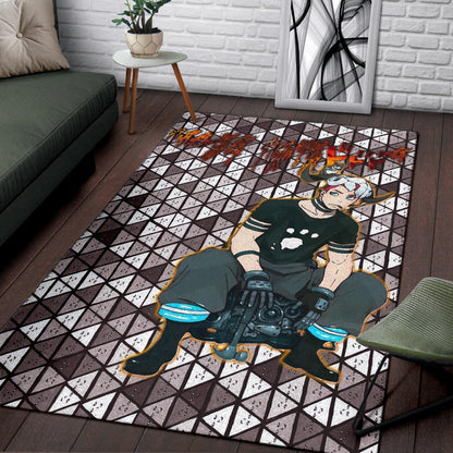 Fire Force Anime Area Rug Vulcan Joseph Machine Engineer Paw On Shirt Rugs Home Decor