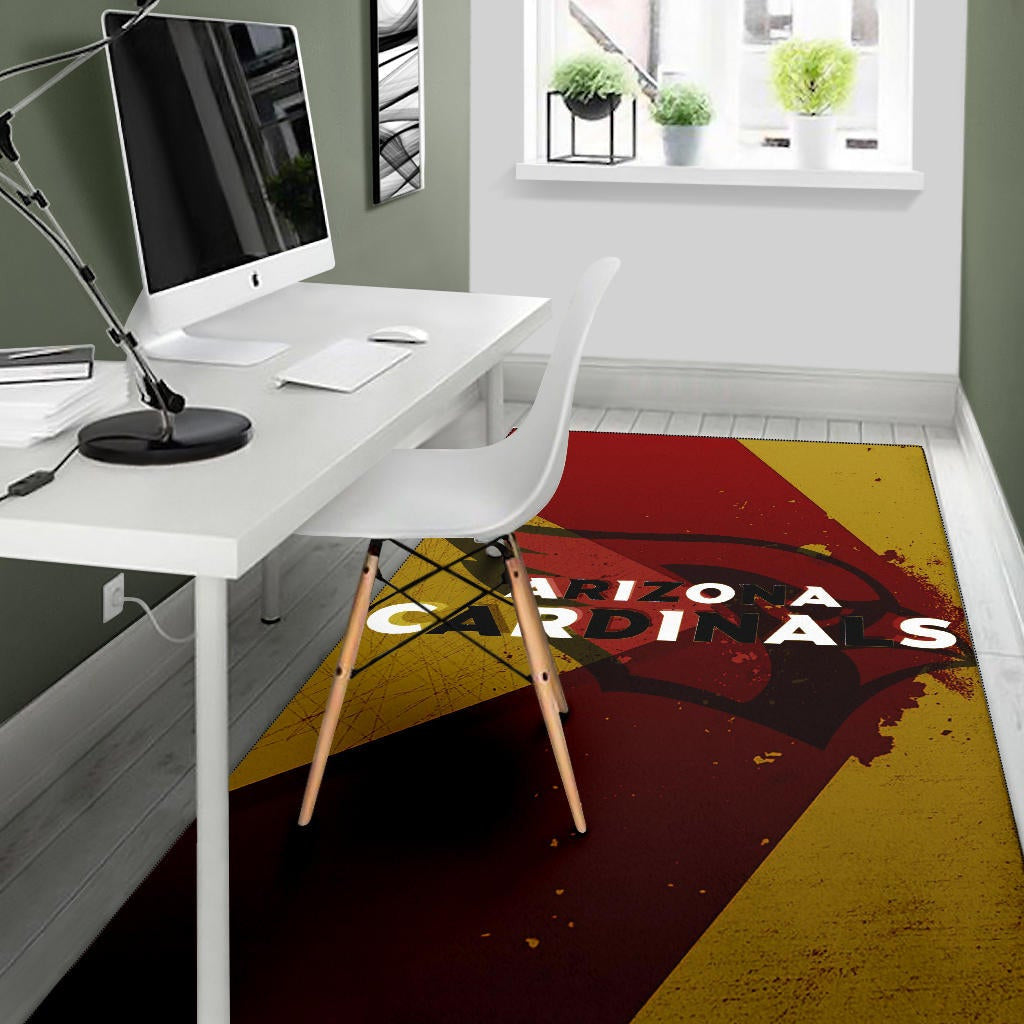 American Football Team Area Rug - Arizona Cardinals Yellow Red Shadow Rugs Home Decor