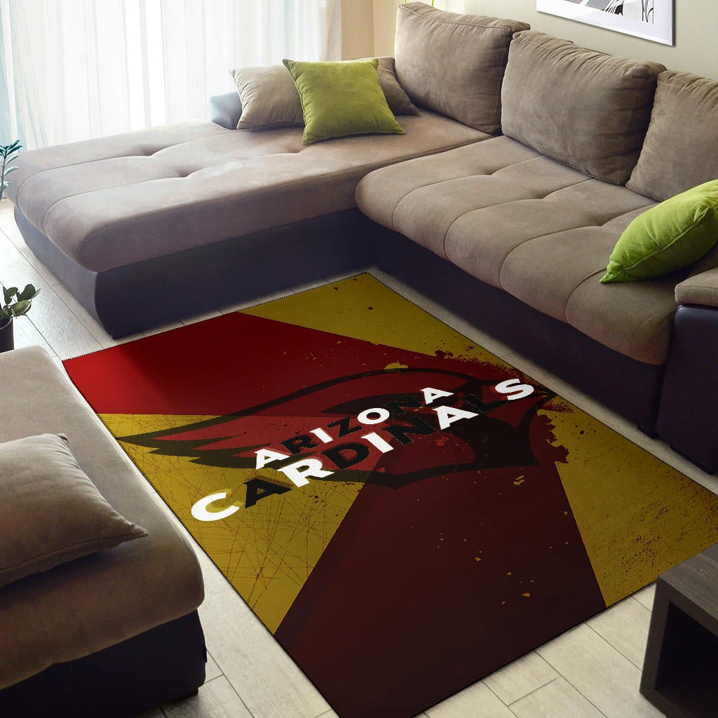 American Football Team Area Rug - Arizona Cardinals Yellow Red Shadow Rugs Home Decor
