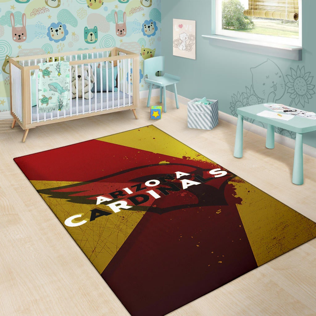 American Football Team Area Rug - Arizona Cardinals Yellow Red Shadow Rugs Home Decor