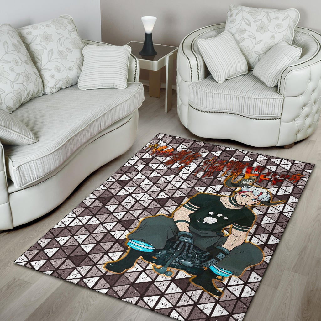 Fire Force Anime Area Rug Vulcan Joseph Machine Engineer Paw On Shirt Rugs Home Decor