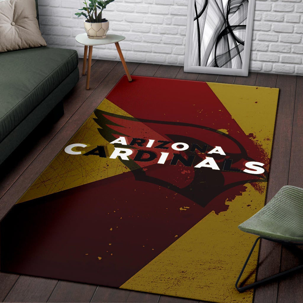 American Football Team Area Rug - Arizona Cardinals Yellow Red Shadow Rugs Home Decor