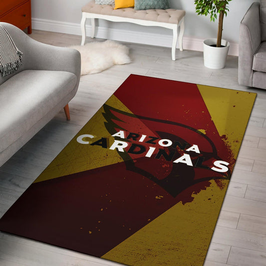 American Football Team Area Rug - Arizona Cardinals Yellow Red Shadow Rugs Home Decor