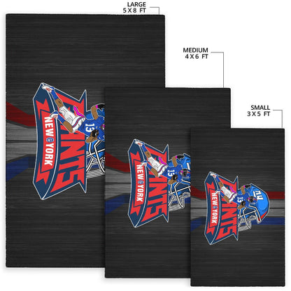 New York Giants American Football Team Area Rug Player 13 Protecting Rugby Ball Running Black Rugs Home Decor