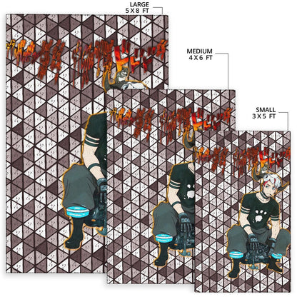 Fire Force Anime Area Rug Vulcan Joseph Machine Engineer Paw On Shirt Rugs Home Decor