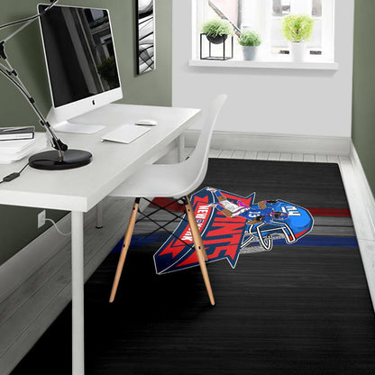 New York Giants American Football Team Area Rug Player 13 Protecting Rugby Ball Running Black Rugs Home Decor