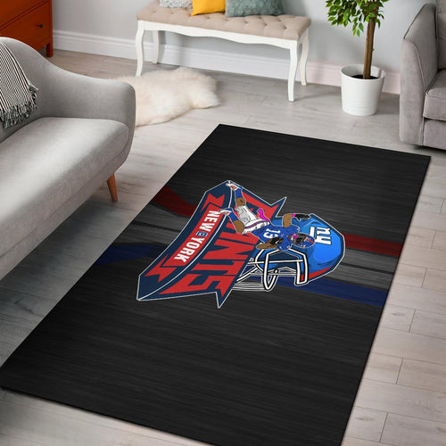 New York Giants American Football Team Area Rug Player 13 Protecting Rugby Ball Running Black Rugs Home Decor