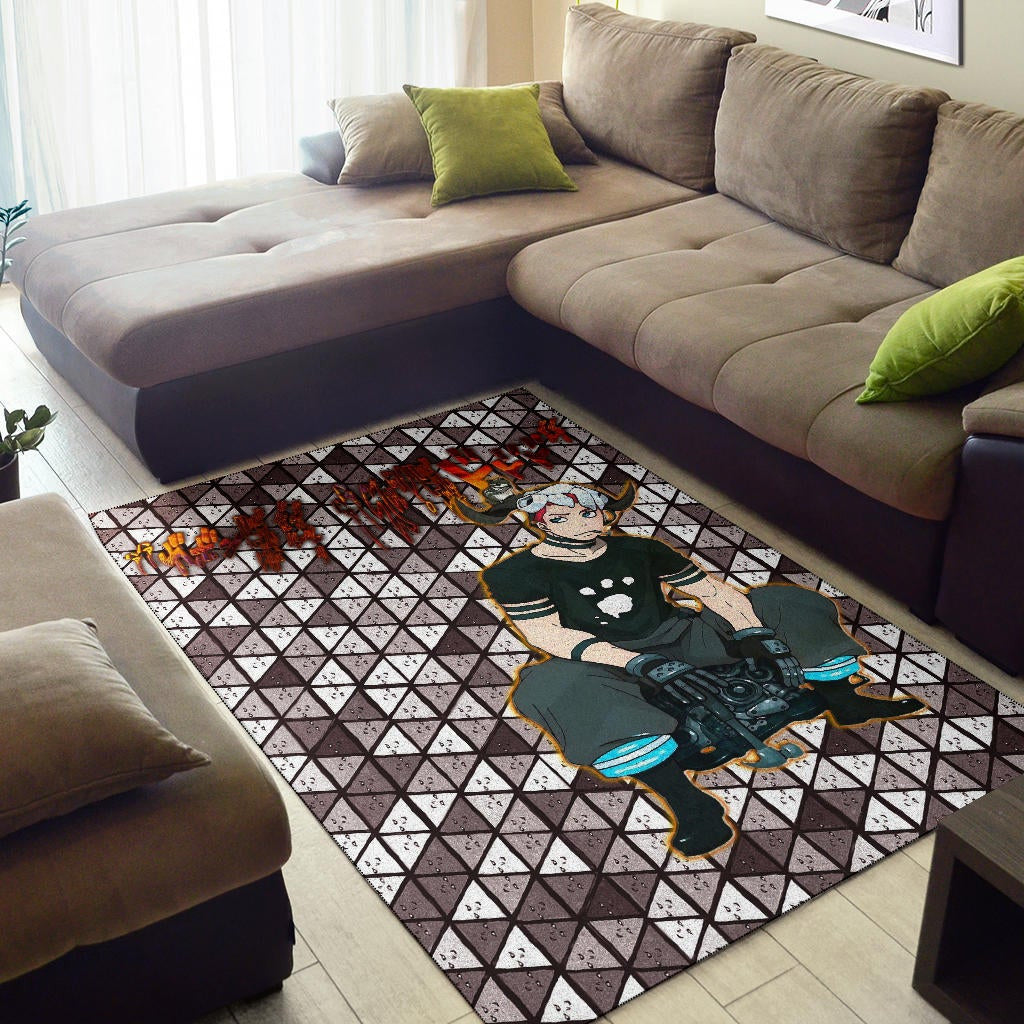 Fire Force Anime Area Rug Vulcan Joseph Machine Engineer Paw On Shirt Rugs Home Decor