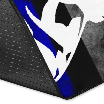 Tennessee Titans American Football Team Area Rug White Player Silhoette With Rugby Ball Black White US Flag Rugs Home Decor