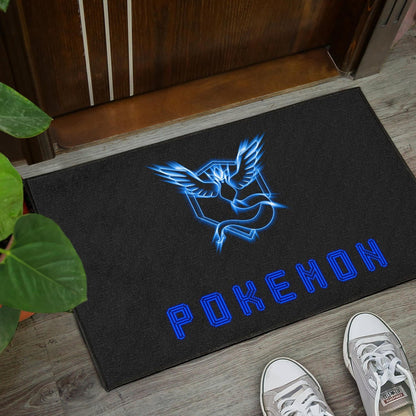 Pokemon Anime Door Mat Team Mystic Symbol Neon Blue Articuno Pokemon Go Door Mat Home Decor