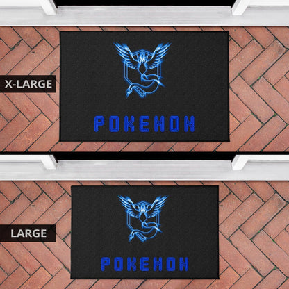 Pokemon Anime Door Mat Team Mystic Symbol Neon Blue Articuno Pokemon Go Door Mat Home Decor