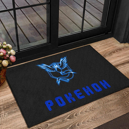 Pokemon Anime Door Mat Team Mystic Symbol Neon Blue Articuno Pokemon Go Door Mat Home Decor