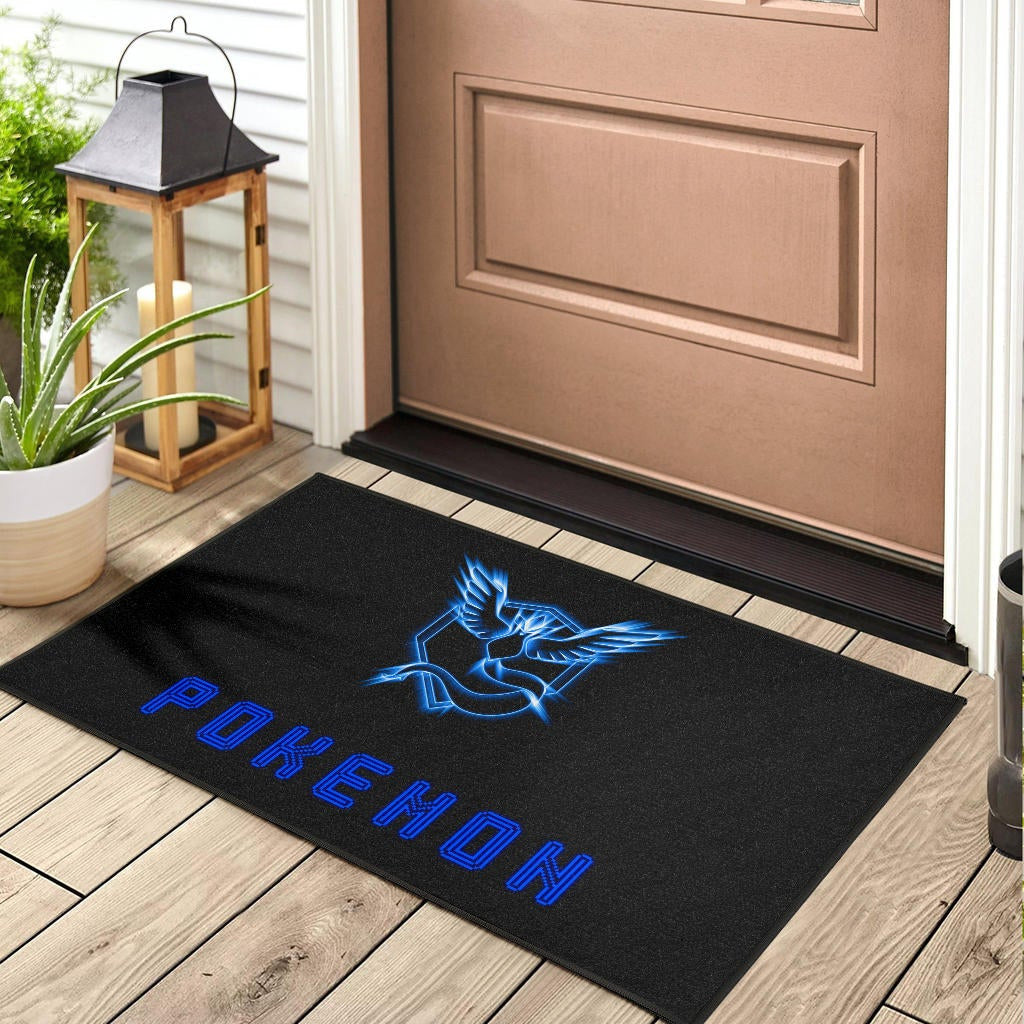Pokemon Anime Door Mat Team Mystic Symbol Neon Blue Articuno Pokemon Go Door Mat Home Decor