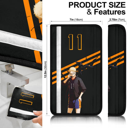 Haikyuu Anime Seat Belt Covers - Kei Tsukishima Pose Flying Crow To The Top Belt Covers