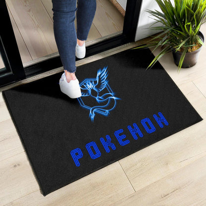 Pokemon Anime Door Mat Team Mystic Symbol Neon Blue Articuno Pokemon Go Door Mat Home Decor