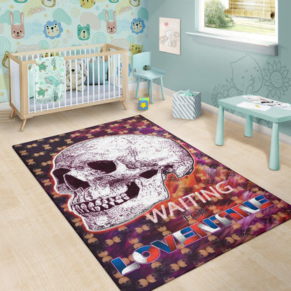 Valentine Area Rug - Old Skull Waiting For Loventine Artwork Rugs Home Decor