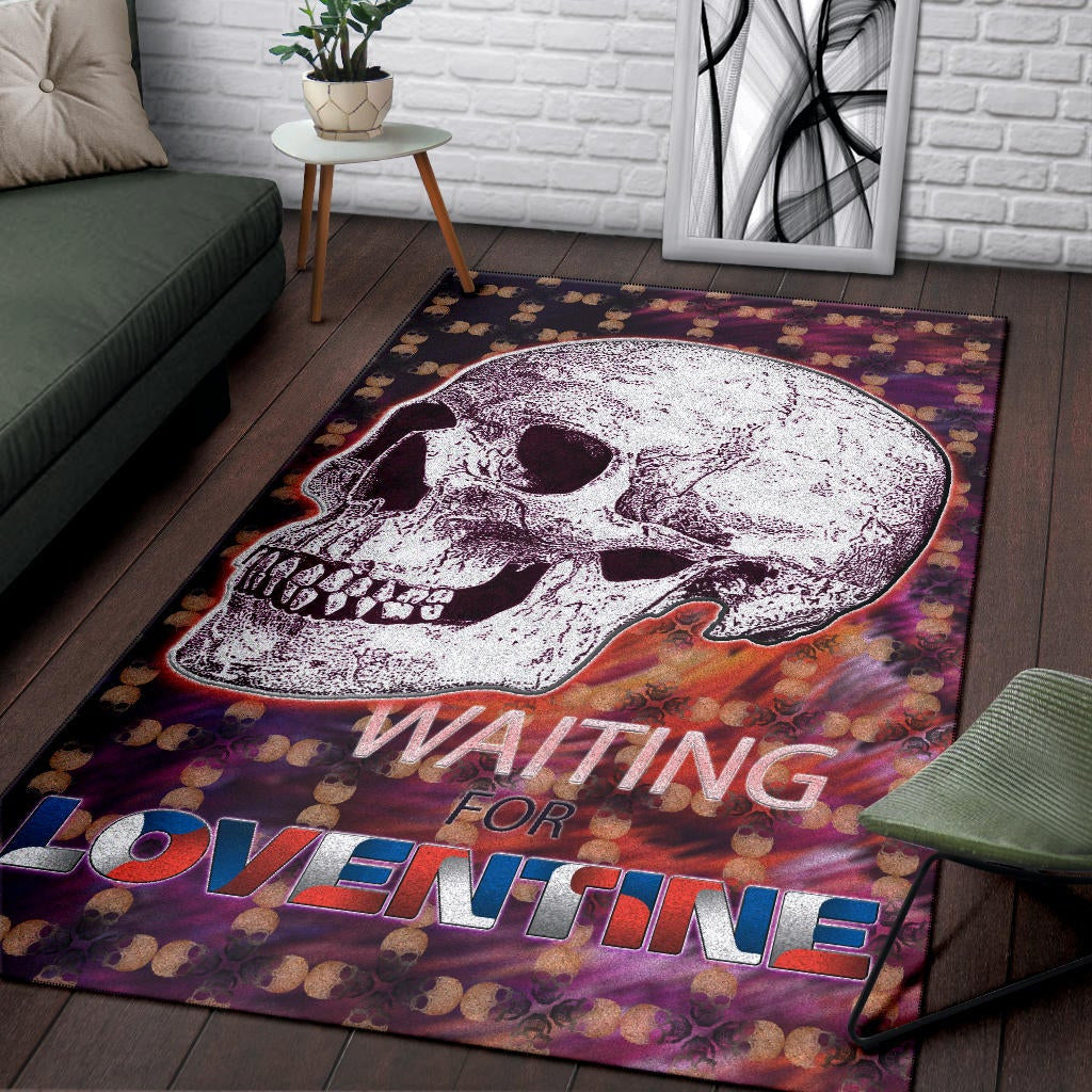 Valentine Area Rug - Old Skull Waiting For Loventine Artwork Rugs Home Decor