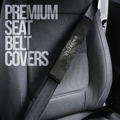 Resident Evil Game Seat Belt Covers - Umbrella Corp. Symbol Black White Background Belt Covers
