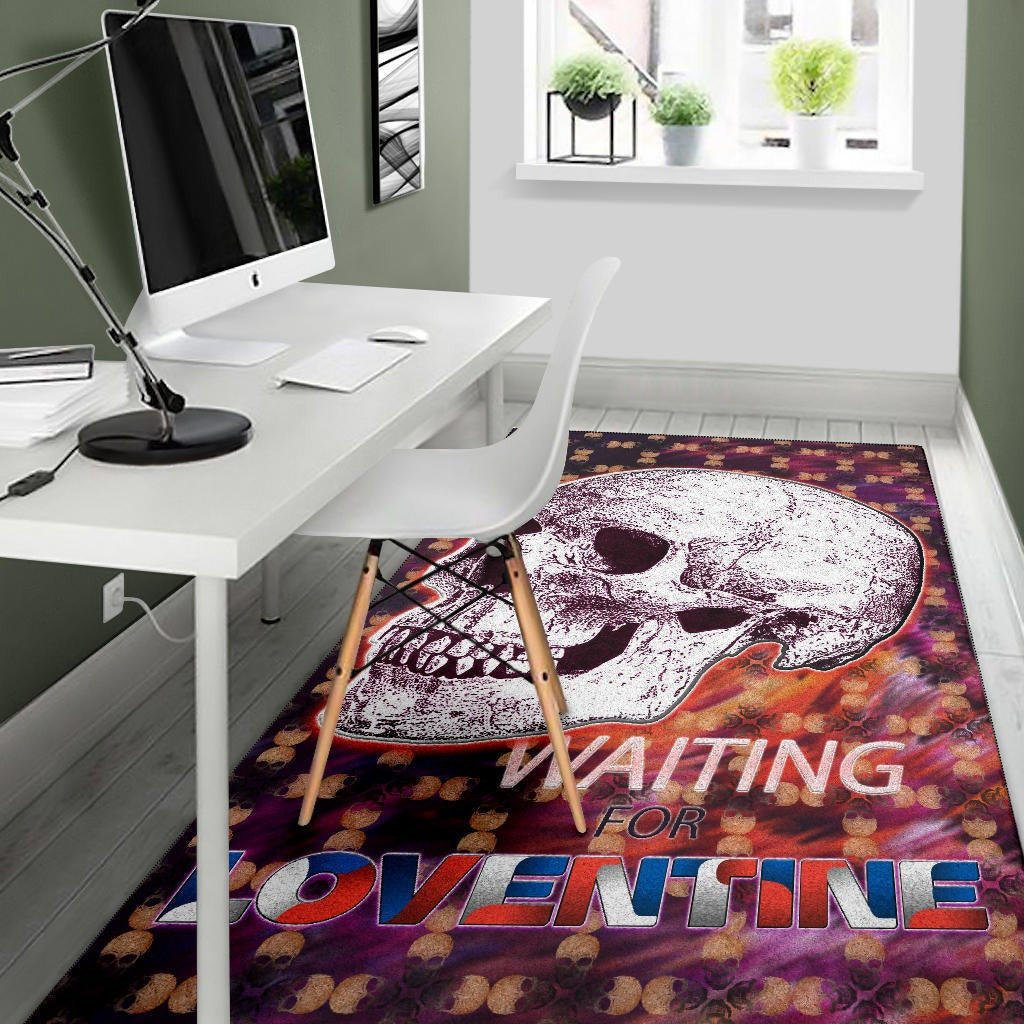 Valentine Area Rug - Old Skull Waiting For Loventine Artwork Rugs Home Decor