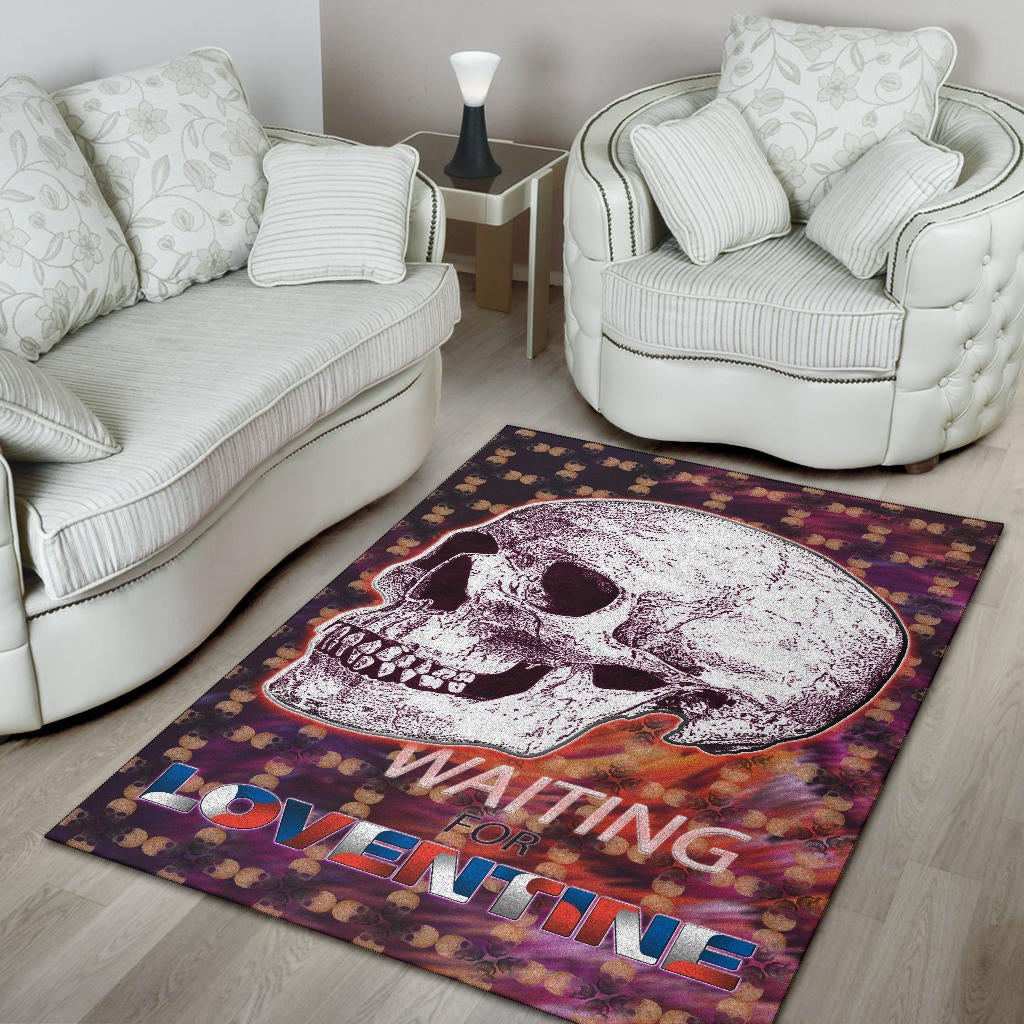 Valentine Area Rug - Old Skull Waiting For Loventine Artwork Rugs Home Decor