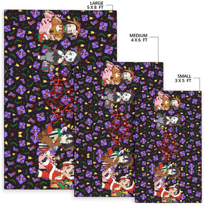 Demon Slayer Anime Area Rug - Merry Christmas Cosplay Santa Reindeer Xmas Patterns Rugs Home Decor