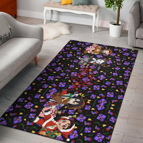 Demon Slayer Anime Area Rug - Merry Christmas Cosplay Santa Reindeer Xmas Patterns Rugs Home Decor
