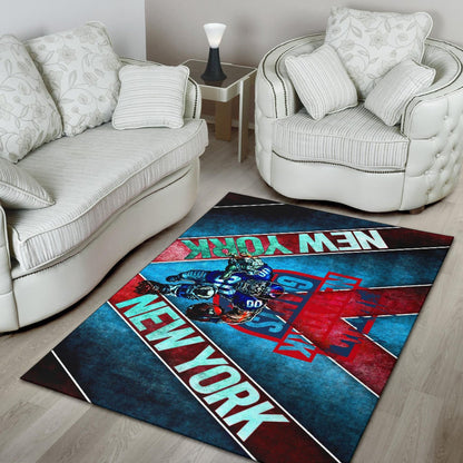 New York Giants American Football Team Area Rug Muscle Player Holding Rugby And Running Rugs Home Decor