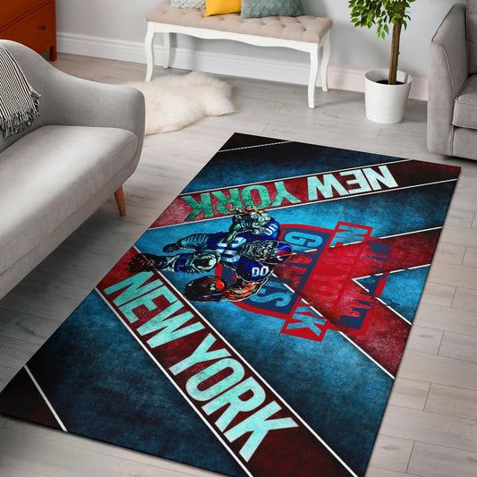 New York Giants American Football Team Area Rug Muscle Player Holding Rugby And Running Rugs Home Decor