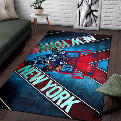 New York Giants American Football Team Area Rug Muscle Player Holding Rugby And Running Rugs Home Decor