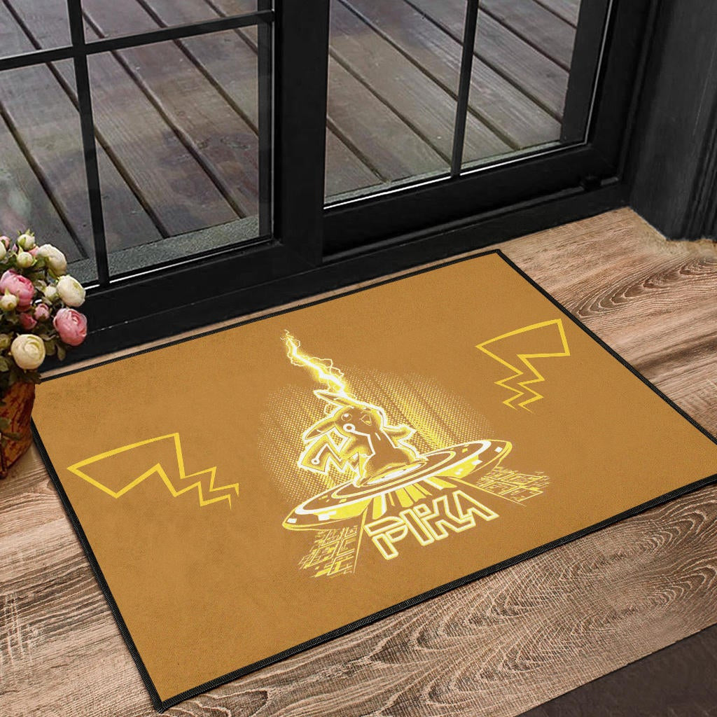 Pokemon Anime Door Mat Pikachu Super Yellow Lightning Power Pika Door Mat Home Decor