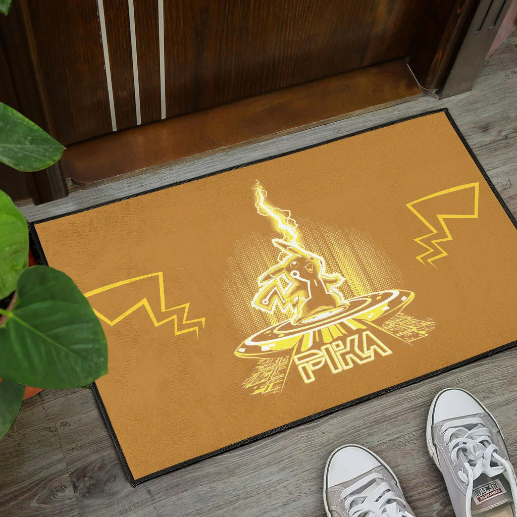 Pokemon Anime Door Mat Pikachu Super Yellow Lightning Power Pika Door Mat Home Decor