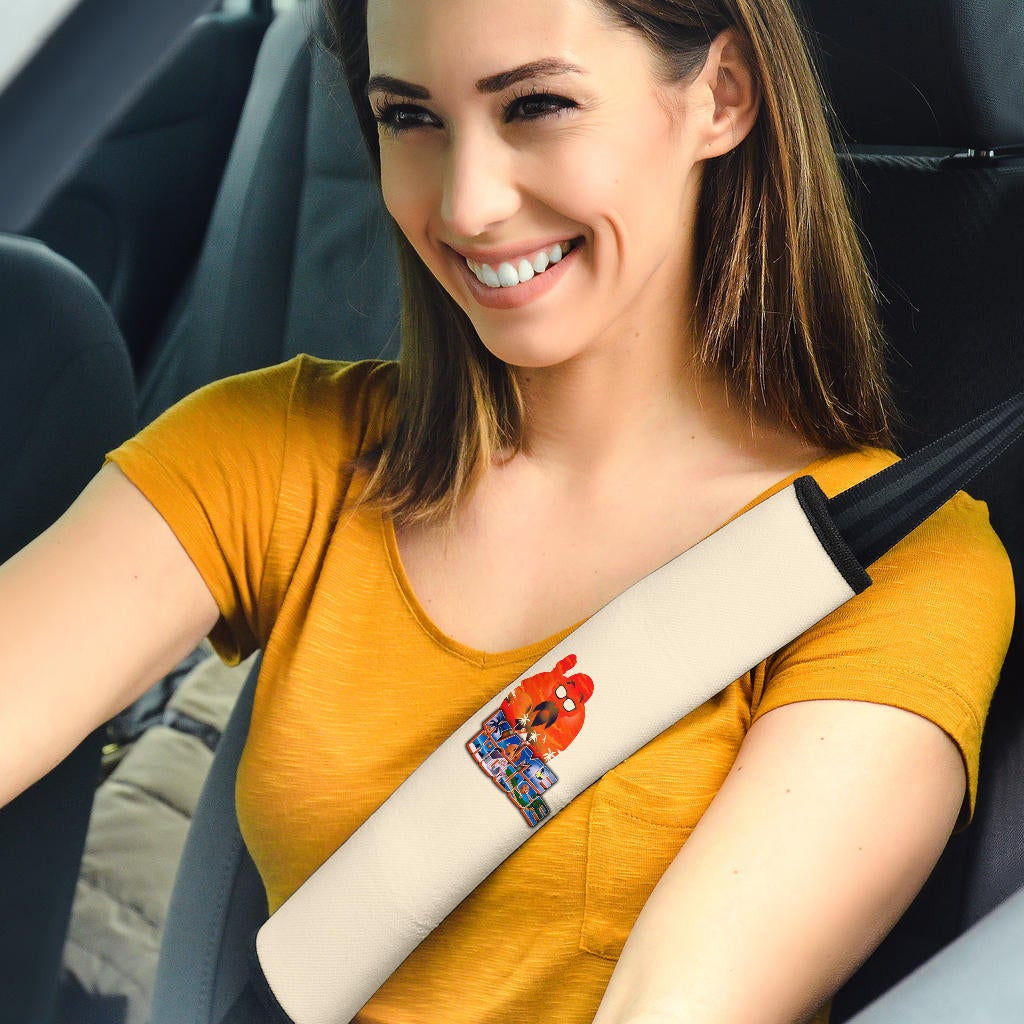 Dragon Ball Anime Seat Belt Covers - Master Roshi With Kids Goku And Krillin Sunset Silhouette Belt Covers