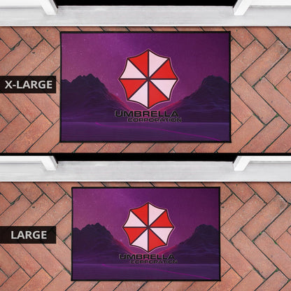 Resident Evil Game Door Mat - Umbrella Corp Symbol Retro Galaxy Wave Door Mat Home Decor