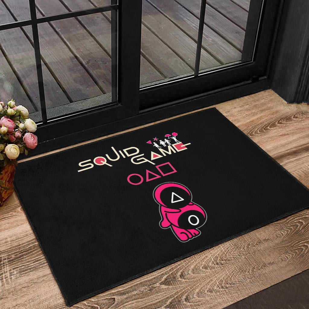 Squid Game Movie Door Mat - Funny Naughty Squid Workers Round Square Triangle Umbrella Door Mat Home Decor