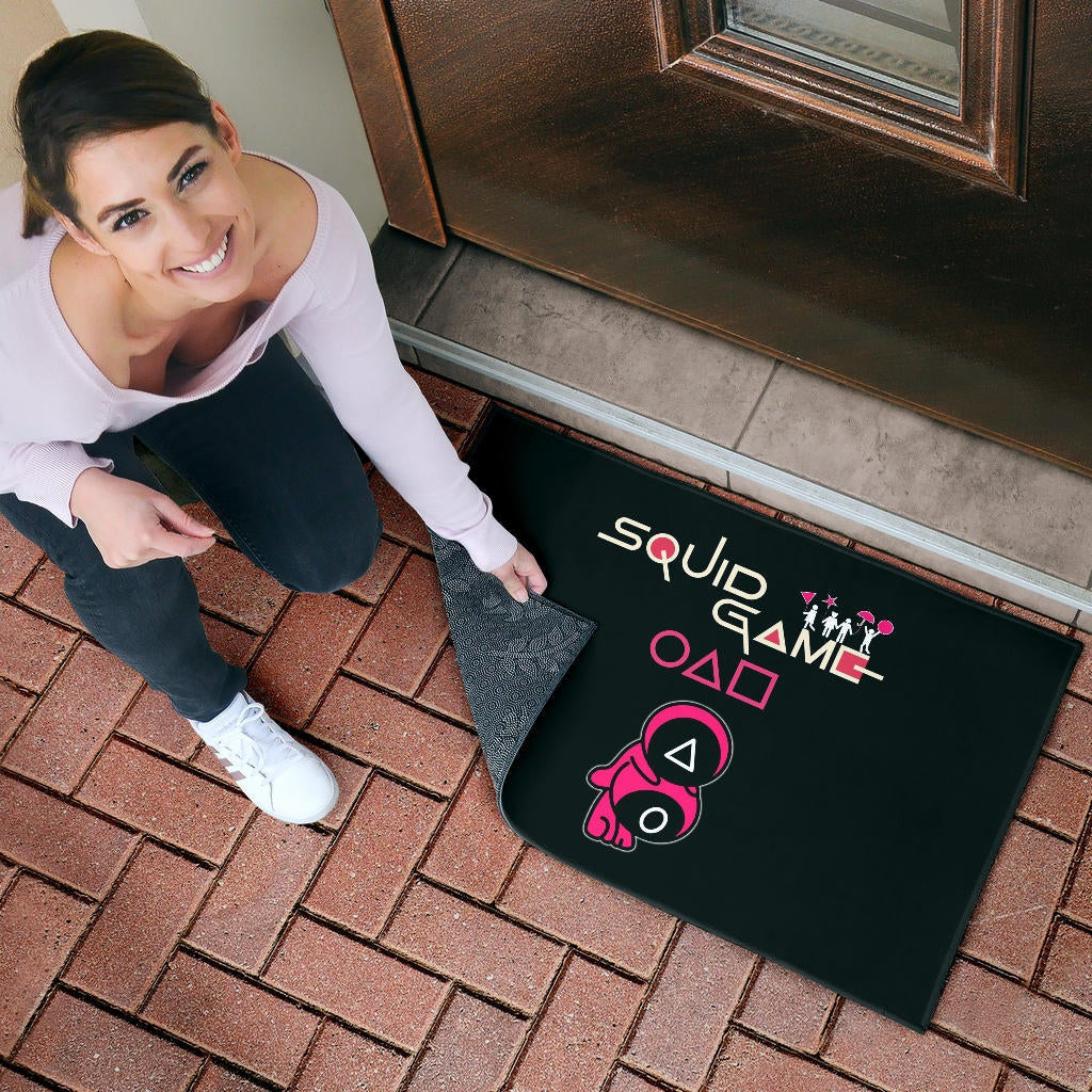 Squid Game Movie Door Mat - Funny Naughty Squid Workers Round Square Triangle Umbrella Door Mat Home Decor
