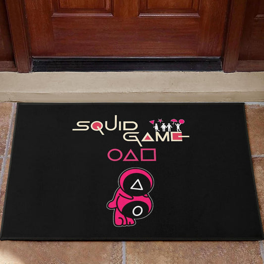 Squid Game Movie Door Mat - Funny Naughty Squid Workers Round Square Triangle Umbrella Door Mat Home Decor