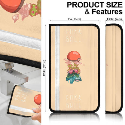 Pokemon Anime Seat Belt Covers Venusaur With Landscape In Poke Ball Belt Covers