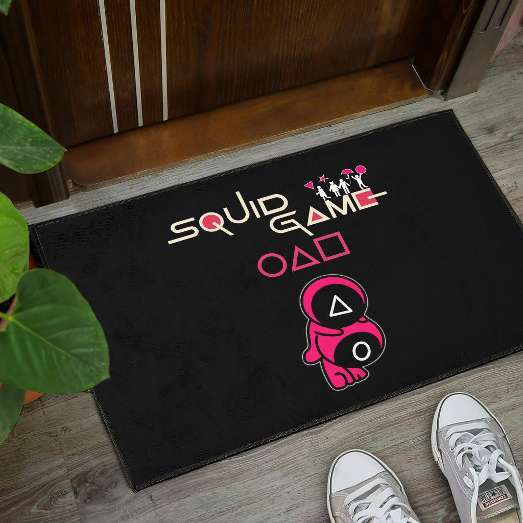 Squid Game Movie Door Mat - Funny Naughty Squid Workers Round Square Triangle Umbrella Door Mat Home Decor