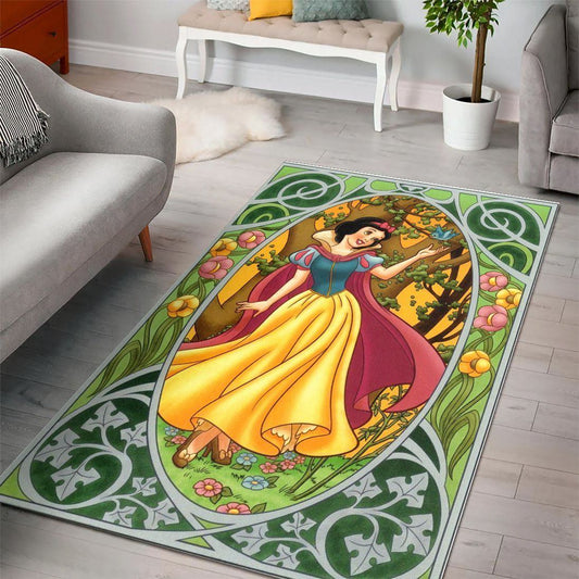 Disney Movies Rectangle Rug | Snow White Disney Princess Living Room Cartoon Floor Carpet