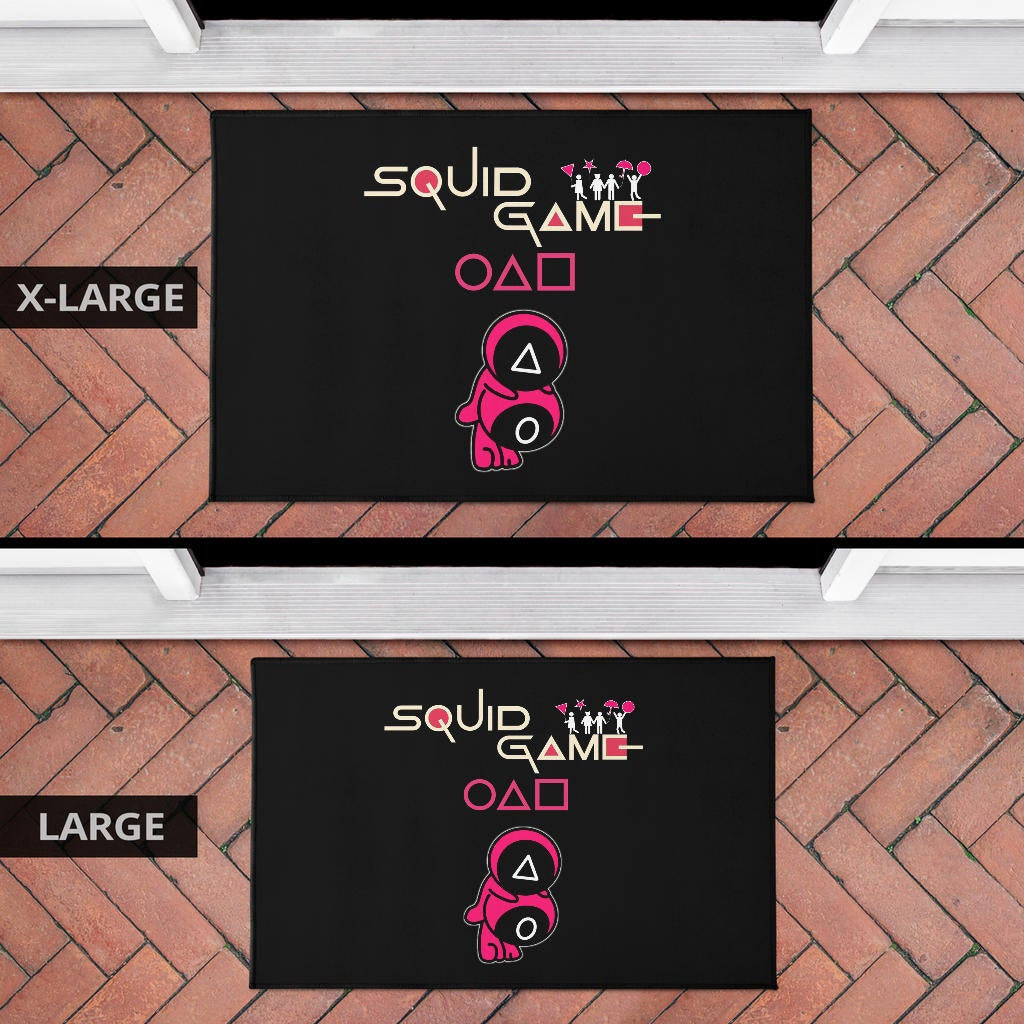 Squid Game Movie Door Mat - Funny Naughty Squid Workers Round Square Triangle Umbrella Door Mat Home Decor
