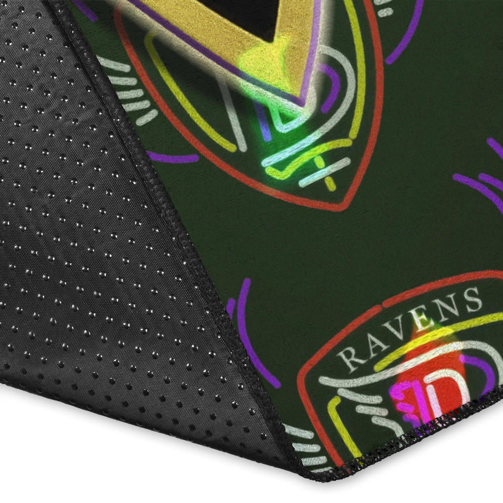 Baltimore Ravens American Football Team Area Rug Raven Head In Black Fire B Wings Patterns Rugs Home Decor